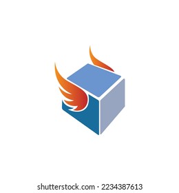 package delivery logo quickly package box logo