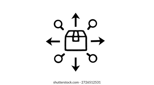 Netzwerksymbol für Paketzustellung für Logistikverteilung und -transport