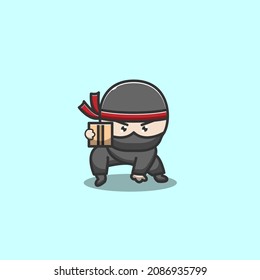 package delivery ninja vector illustration