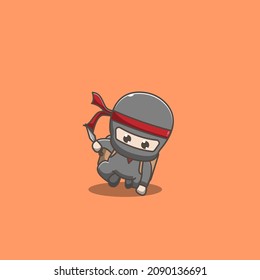 package delivery ninja vector illustration