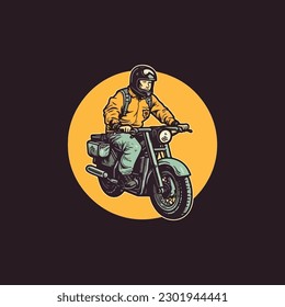 package delivery online motorcycle taxi drivers logo