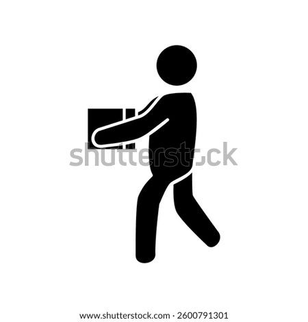 package delivery person icon, simple flat style, illustration, logo sign symbol pictogram template, for ui or ux isolated on white for mobile app, editable