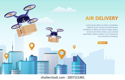 Servicio de envío de paquetes por quadcopters y drones.