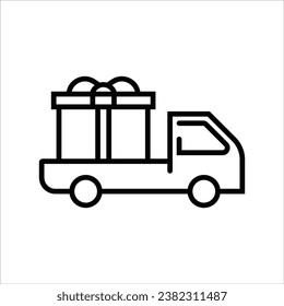 Package delivery, shipping related line icon