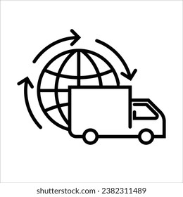 Package delivery, shipping related line icon