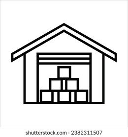 Package delivery, shipping related line icon