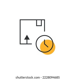 package delivery time vector icon package box and time clock