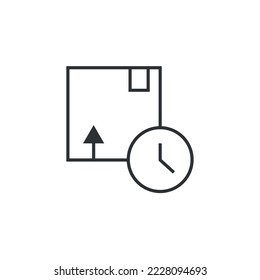 package delivery time vector icon package box and time clock