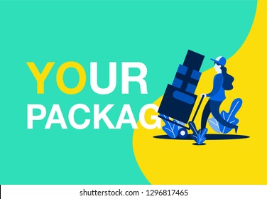 	
package delivery vector illustration concept, people delivery package, can use for, landing page, template, ui, web, mobile app, poster, banner, flyer
