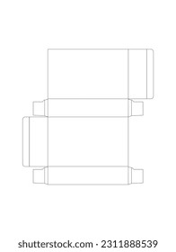 package design box outline vector with white background