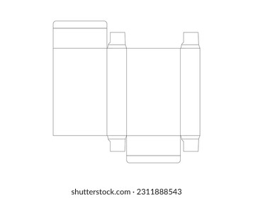 package design box outline vector with white background