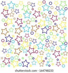 Package design with colored stars