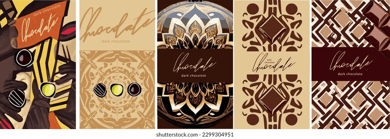 package design ideas product abstract template chocolate banner poster website pattern print candies sweets label vector food chocolate