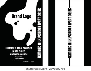 diseño de paquete o leche en polvo