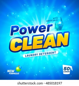 Package design template for laundry detergent. Vector illustration