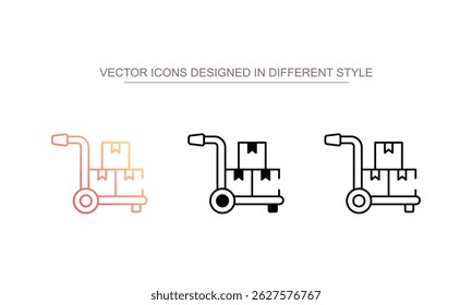 Pacote Dolly design ícone com fundo branco ilustração stock