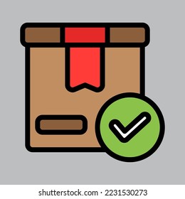Icono de paquete hecho con estilo de línea rellena sobre logística, uso para presentación de aplicación móvil del sitio web
