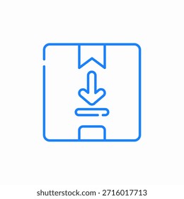 Vector de signo de icono de Descarga de paquete