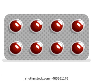 Package drugs tablets and pills medical icon isolated design vector illustration