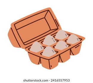 Package of Egg as Organic Fresh Cooking Ingredient Vector Illustration