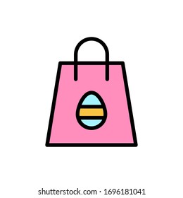 Package egg outline color icon. Simple outline color vector elements of religious holiday for ui and ux, website or mobile application