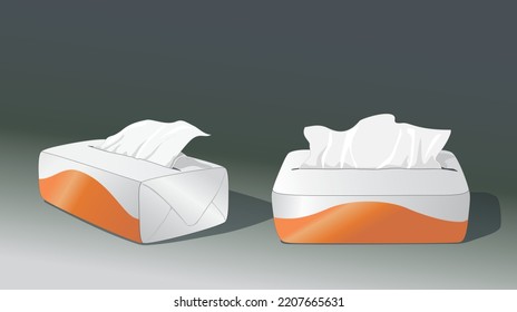 Package facial tissue papers, vector illustration