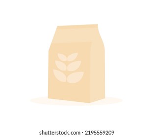 Package of flour icon transparent logo design. Engraved food image, Bakery. Flour paper bag, pouch or package design vector design and illustration.
