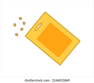 A package full of seeds from any plant. Vector illustration in cartoon style