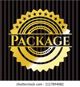Package gold shiny badge