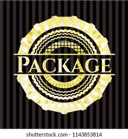 Package golden badge or emblem