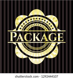 Package golden emblem or badge