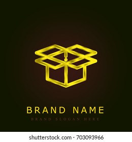 Package golden metallic logo