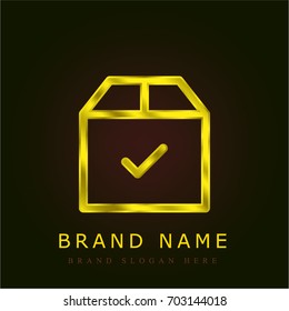Package golden metallic logo