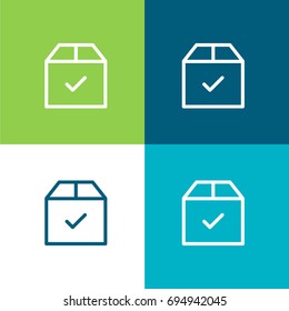 Package green and blue material color minimal icon or logo design