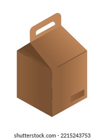 package with handle, eco packaging mockup icon