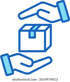 Package Handling Icon Blue Vector Illustration