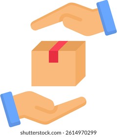 Package Handling Icon Flat Vector Illustration