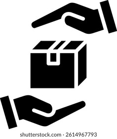 Package Handling Icon Glyph Vector Illustration