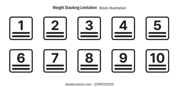 Package Handling Mark, Weight Stacking Limitation, Illustration Vectors 10