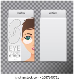 Package of Hydrating Under Eye Gel Patches. Vector template of box with eye gel patches for your design