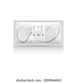 Package of Hydrating Under Eye Gel Patches. Vector illustration of realistic eye gel patches on white background for your design