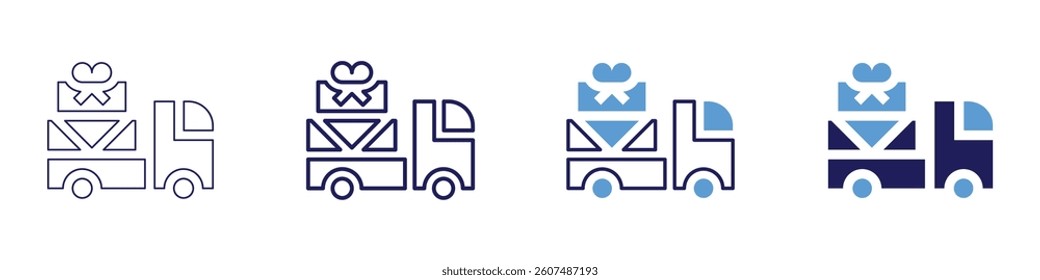 Package delivery​ icon in 4 different styles. Thin Line, Line, Bold Line, Duotone. Duotone style. Editable stroke.
