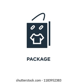 Package icon. Black filled vector illustration. Package symbol on white background. Can be used in web and mobile.