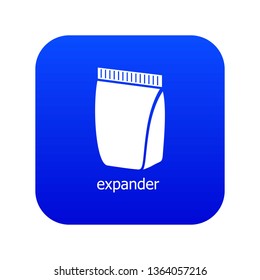 Package icon blue vector isolated on white background