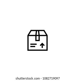 package icon. closed cardboard box symbol. relocation and delivery concept. simple clean thin outline style design.