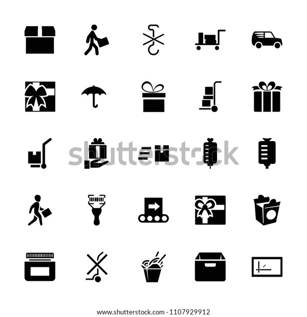 Package icon. collection of 25\
package filled icons such as luggage, gift, parcel, express\
delivery, chinese fast food. editable package icons for web and\
mobile.