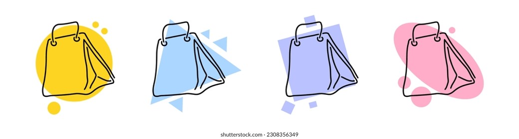 Icono de paquete. Concepto de pedido en línea y compras por internet. Ilustración vectorial aislada en fondo blanco.