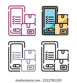 Diseño de icono de paquete en cuatro colores de variación