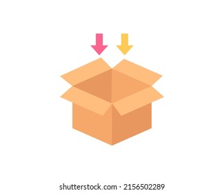 Icono de paquete ilustraciones de diseño. Entrega, flecha, paquete, caja, envío, carga, concepto de diseño de vector logístico