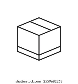 Package icon Flat art in black and white isolated